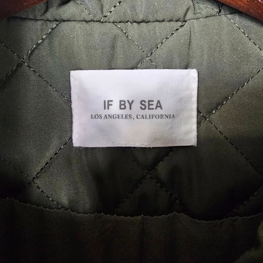 Anthropologie If By Sea Quilted‎ Bomber Jacket XS Olive Full Zip Outdoor Preppy